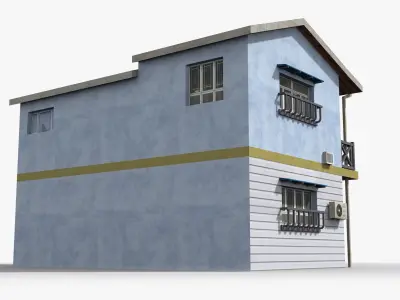 Japanese House x10 Low-poly 3D model