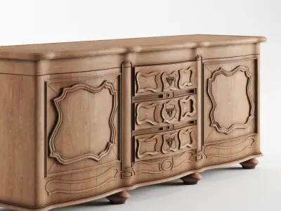 Antique Commode Chest of Drawers 3D model