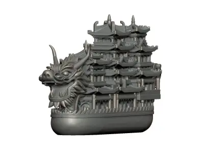 Chinese dragon boat 3D print model get