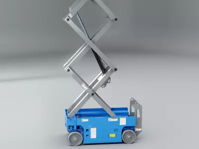 Warehouse Electric Scissor Platform Lift Low-poly 3D model