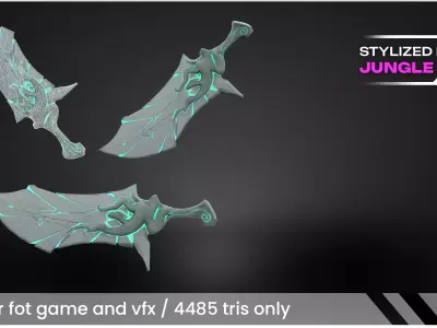 Stylized Dagger Game-Ready Low-poly 3D model