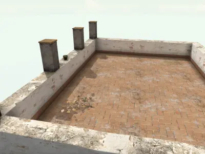 Old High-Quality 3D Colonial House Low-poly 3D model get