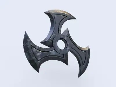 Shuriken metal symbol 3D model