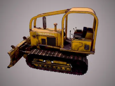 Bulldozer Low Poly PBR Low-poly 3D model