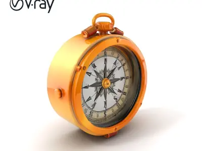 Antique Brass Compass model pack with Historical Detail Low-poly 3D model