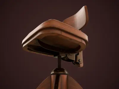 Vintage Clerk Chair Low-poly 3D model