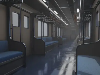 Japan Train Takyo metro subway 6000  Low-poly 3D model