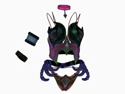 Woman Upper-body Armor Set Sculpt 3D model