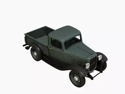 Early Vintage Pickup Truck 4-Pack Set Classic Utility Collection 3D model