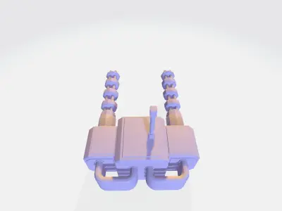 Ai with Minigun Low-poly 3D model