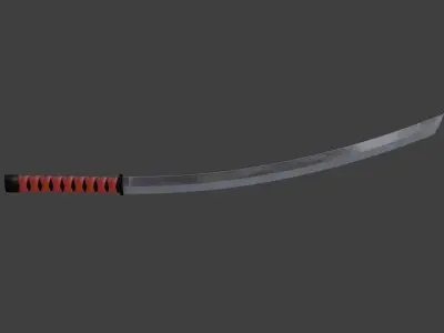 Katana Samurai Sword Low-poly 3D model 3
