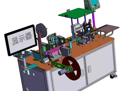 SIM card detection and packaging machine 3D model