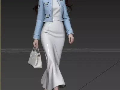  Chinese Style - Female Model - Scene 1 3D model