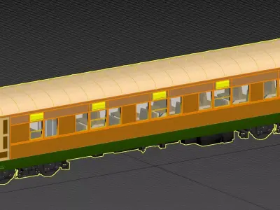 AlHijaz Train Cart fully furnished HiPoly 3D model