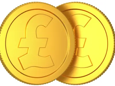 Pound Gold Coin 01 3D model