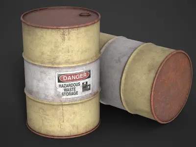 Metal Barrel Container Free low-poly 3D model