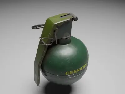 Lowpoly M67 grenade Free low-poly 3D model