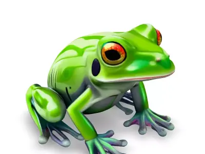 Stylized Glass Frog 3D Model Low-poly 3D model