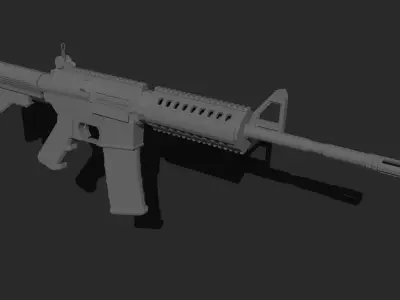 Assault Rifle Low-poly 3D model 15