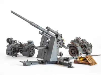 Flak 36 German anti-aircraft gun 3D print model  BASIC MODEL 3D print model