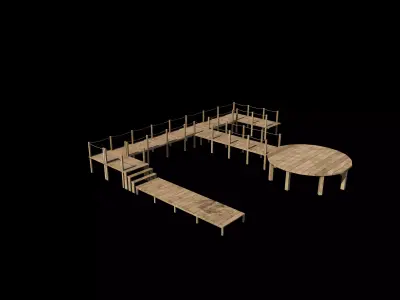  Wooden walkway modular 3D model