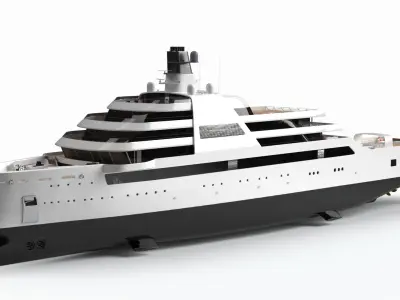 Solaris Explorer Yacht Night Scene 3D model