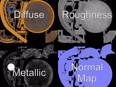 Medieval Ornate Amulet model pack Low-poly 3D model