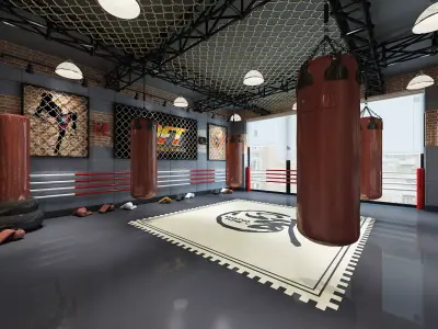 Boxing Gym Low-poly 3D model