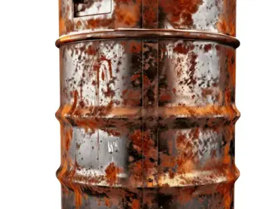 Rusted Industrial Oil Barrel 3D Model for Games and Environments 3D model