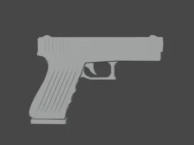 low poly gun Low-poly 3D model get