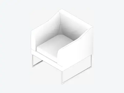 Furniture - Armchair - Contemporary - Line - Type 1 Low-poly 3D model