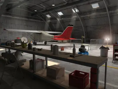 Airplane Hangar 3D model purchase