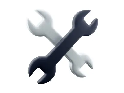 Adjustable wrench cartoon icon 3D model