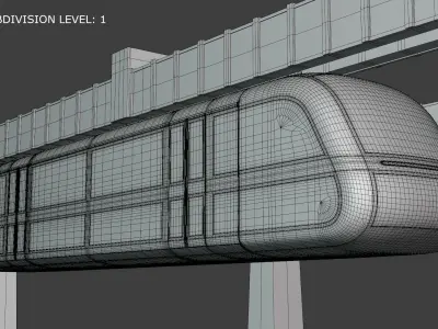 Elevated trains long and short 2024 3D Model Pack