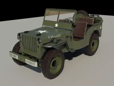 Old US Army Jeep  Free low-poly 3D model