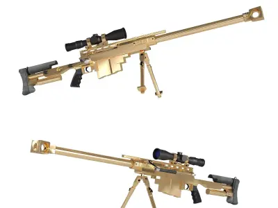 Sniper Rifle PGM Hecate Low-poly 3D model