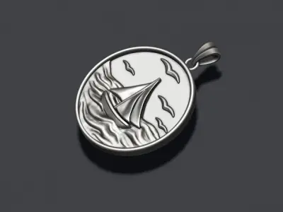 Ship sea pendant 3D print model