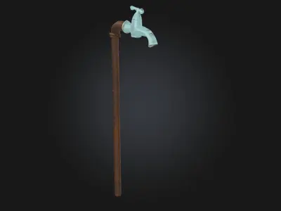 Old Water Spigot Vintage Faucet Model for Rustic and Historical  3D model