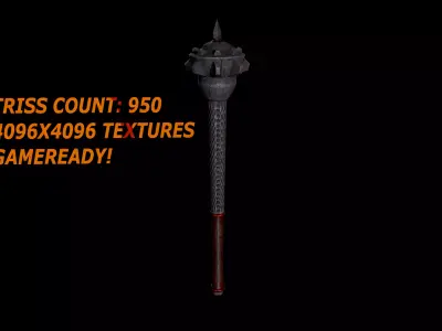 Lowpoly blunt Mace Free low-poly 3D model