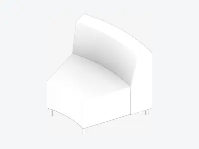 Seat - Library - Integral - In Low-poly 3D model