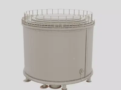 Industrial Machine Oil Reservoir Tank for 3D print 3D model