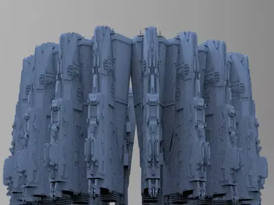 Sci-Fi dark Platforms 5 3D model