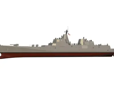 USS Defiant BBG-1 Trump-class battleship 3D model