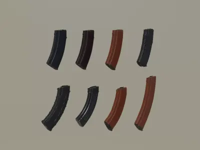 AK Magazine Pack Low-poly 3D model