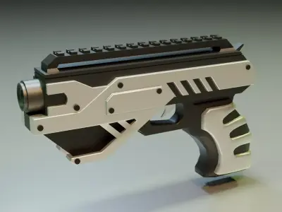 Sci-fi Pistol  Low-poly 3D model