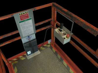 Industrial Scissor Lift Low-poly 3D model