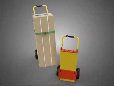 FOLDED TOE ELECTRIC HAND TRUCK STAIR CLIMBER RETRACTABLE HANDLE 3D model