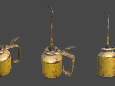 Vintage Oilcan Rusty PBR Game Ready Low-poly 3D model