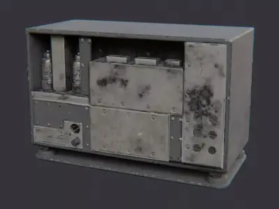 Bc342 WWII Military Radio Receiver Low-poly 3D model