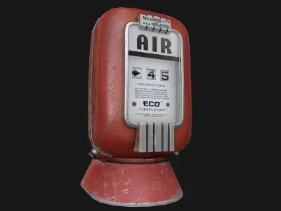 Vintage air pump Free low-poly 3D model